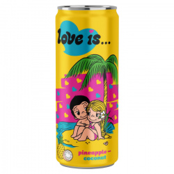 Вода газированная Love is, с ананасом и кокосом, 330 мл - фото