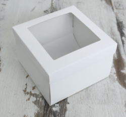 Белая коробка с окном №1 20*20*10 - фото