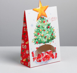 Коробка складная «Подарки под ёлкой», 15 × 7 × 22 см - фото
